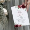 Burgundy Flowers Baby Shower Invitation, Girl Baby Shower, Printable File, Edit Yourself, SH192 Burgundy Flowers Baby Shower Invitation, Girl Baby Shower, Printable File, Edit Yourself, SH192