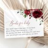Burgundy Flowers Baby Shower Invitation Suite, Girl Baby Shower, Printable File, Edit Yourself, SH192