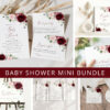 Burgundy and Blush Flowers Baby Shower Mini Bundle, Girl Baby Shower, Printable File, Edit Yourself, SH193 Burgundy and Blush Flowers Baby Shower Mini Bundle, Girl Baby Shower, Printable File, Edit Yourself, SH193