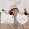 Burgundy and Blush Flowers Favor Tags, Gift Tags, Party Tags, Girl Baby Shower, Printable File, Edit Yourself, SH193 Burgundy and Blush Flowers Favor Tags, Gift Tags, Party Tags, Girl Baby Shower, Printable File, Edit Yourself, SH193