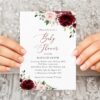 Burgundy and Blush Flowers Baby Shower Invitation, Girl Baby Shower, Printable File, Edit Yourself, SH193 Burgundy and Blush Flowers Baby Shower Invitation, Girl Baby Shower, Printable File, Edit Yourself, SH193