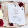 Burgundy and Blush Flowers Baby Shower Invitation, Girl Baby Shower, Printable File, Edit Yourself, SH193 Burgundy and Blush Flowers Baby Shower Invitation, Girl Baby Shower, Printable File, Edit Yourself, SH193