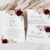 Burgundy and Blush Flowers Baby Shower Invitation Suite, Girl Baby Shower, Printable File, Edit Yourself, SH193 Burgundy and Blush Flowers Baby Shower Invitation Suite, Girl Baby Shower, Printable File, Edit Yourself, SH193