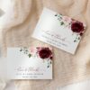 Burgundy and Blush Flowers Thank You Card, Girl Baby Shower, Printable File, Edit Yourself, SH193