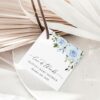 Dusty Blue Flowers Favor Tags, Gift Tags, Party Tags, Boy Baby Shower, Printable File, Edit Yourself, SH194