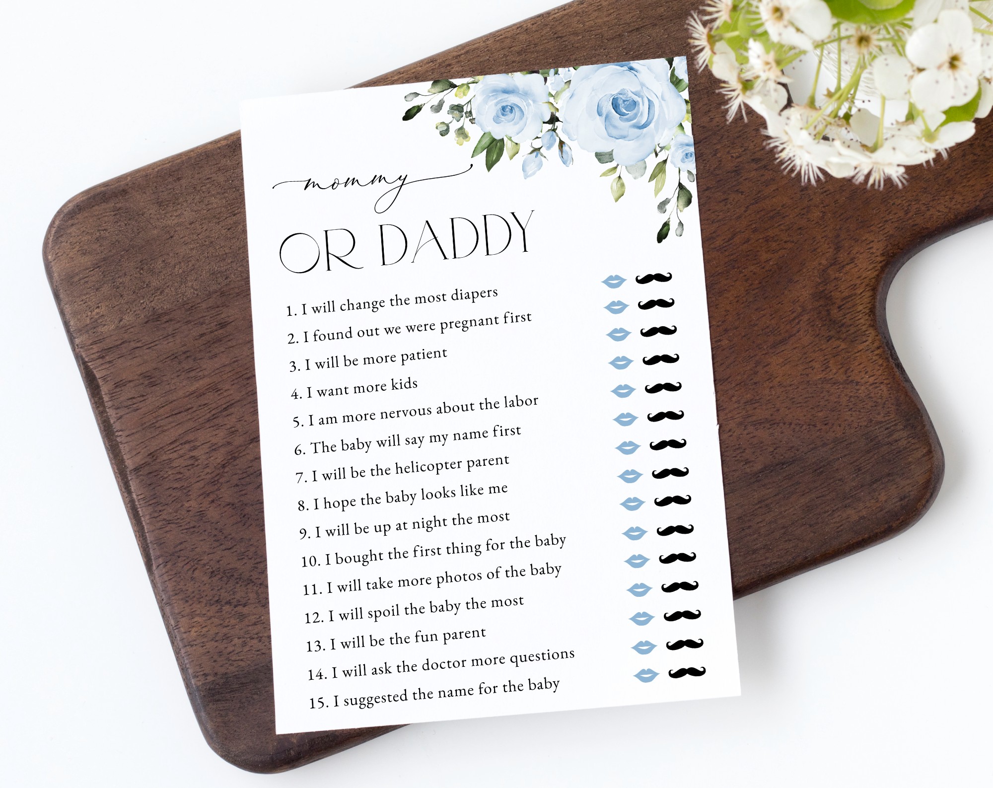 Dusty Blue Flowers Baby Shower Games, Set of 3 Games, Boy Baby Shower, Printable File, Edit Yourself, SH194 Dusty Blue Flowers Baby Shower Games, Set of 3 Games, Boy Baby Shower, Printable File, Edit Yourself, SH194