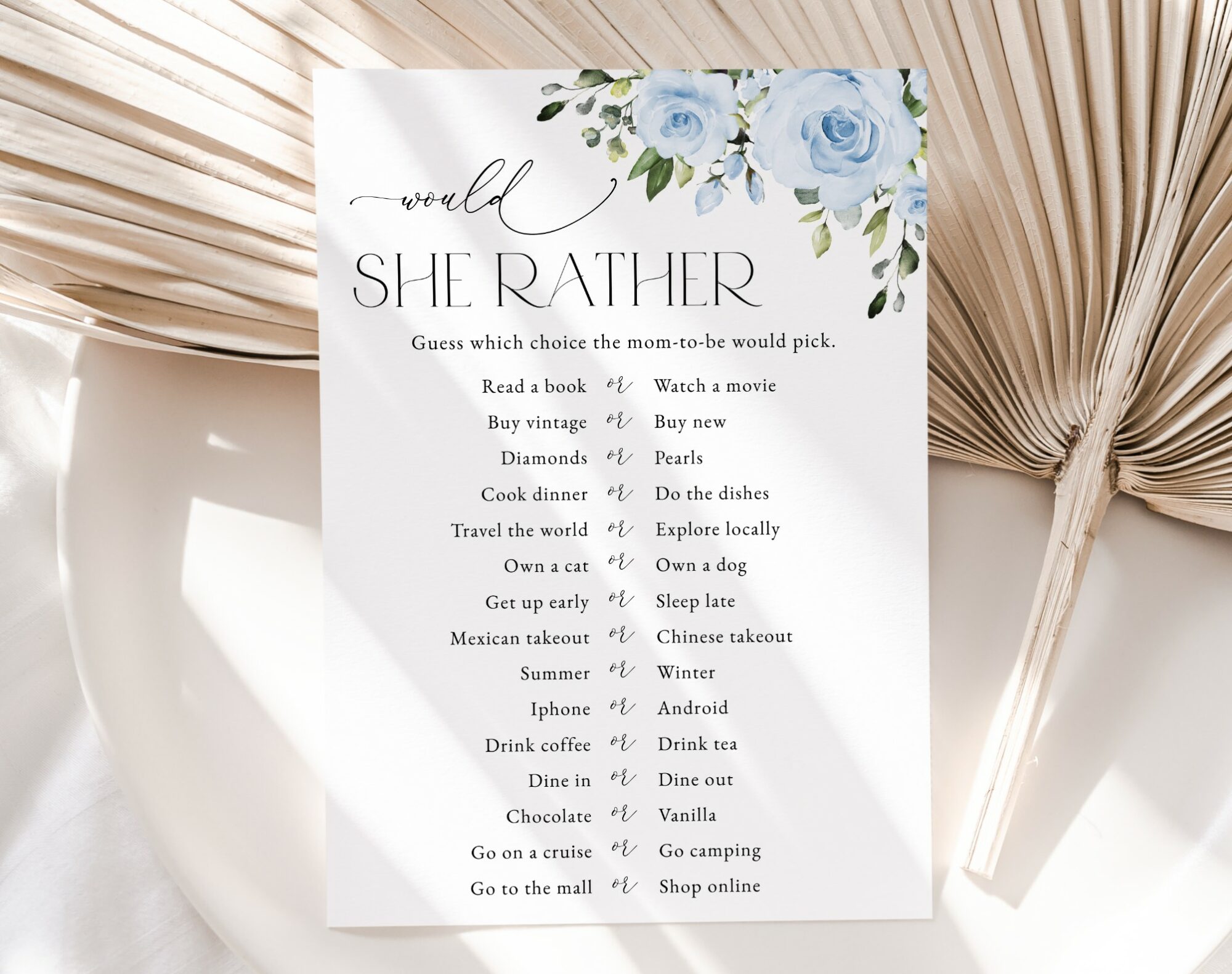 Dusty Blue Flowers Baby Shower Games, Set of 3 Games, Boy Baby Shower, Printable File, Edit Yourself, SH194 Dusty Blue Flowers Baby Shower Games, Set of 3 Games, Boy Baby Shower, Printable File, Edit Yourself, SH194