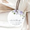 Purple Flowers Favor Tags, Gift Tags, Party Tags, Girl Baby Shower, Printable File, Edit Yourself, SH195 Purple Flowers Favor Tags, Gift Tags, Party Tags, Girl Baby Shower, Printable File, Edit Yourself, SH195