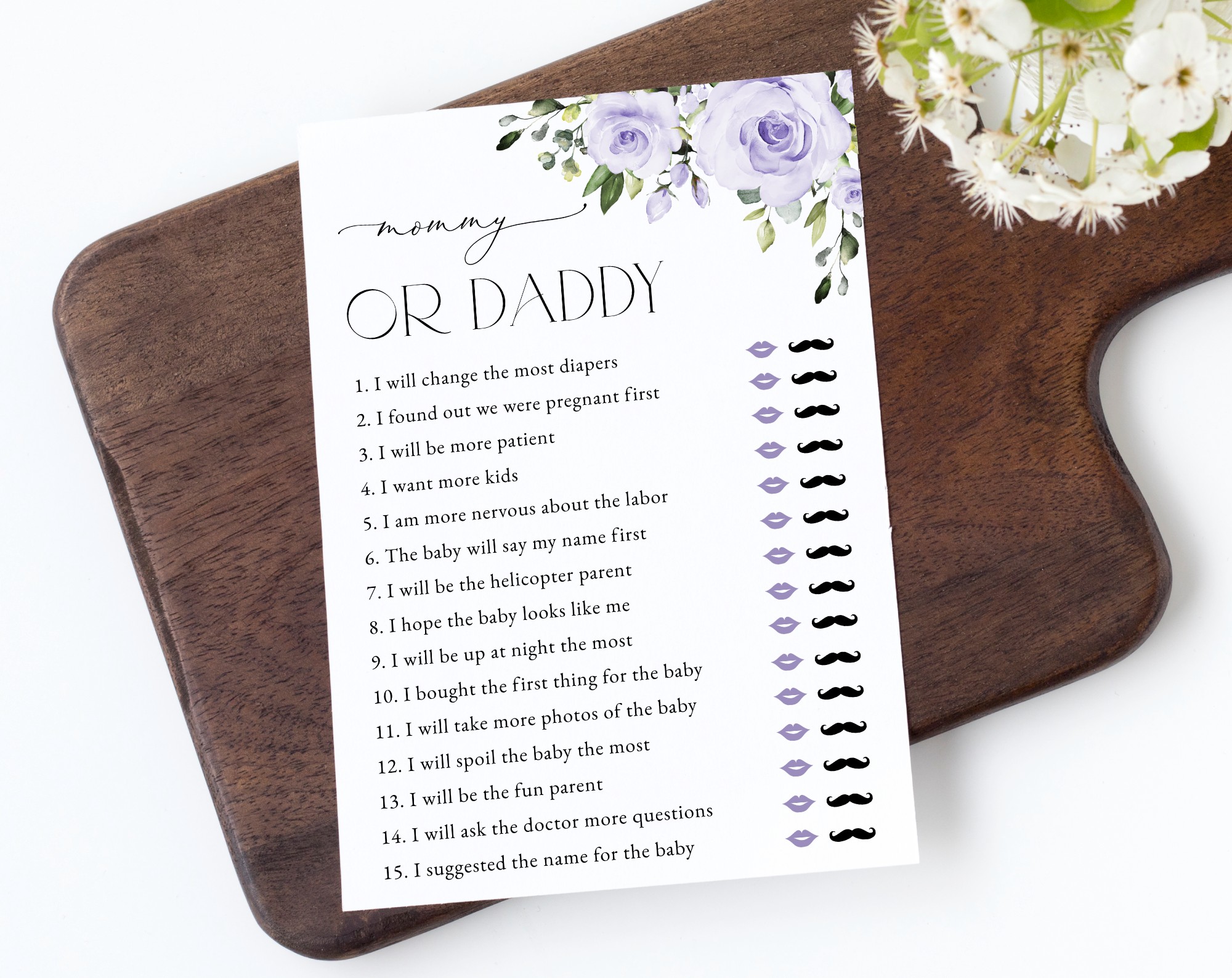 Purple Flowers Baby Shower Games, Set of 3 Games, Girl Baby Shower, Printable File, Edit Yourself, SH195 Purple Flowers Baby Shower Games, Set of 3 Games, Girl Baby Shower, Printable File, Edit Yourself, SH195