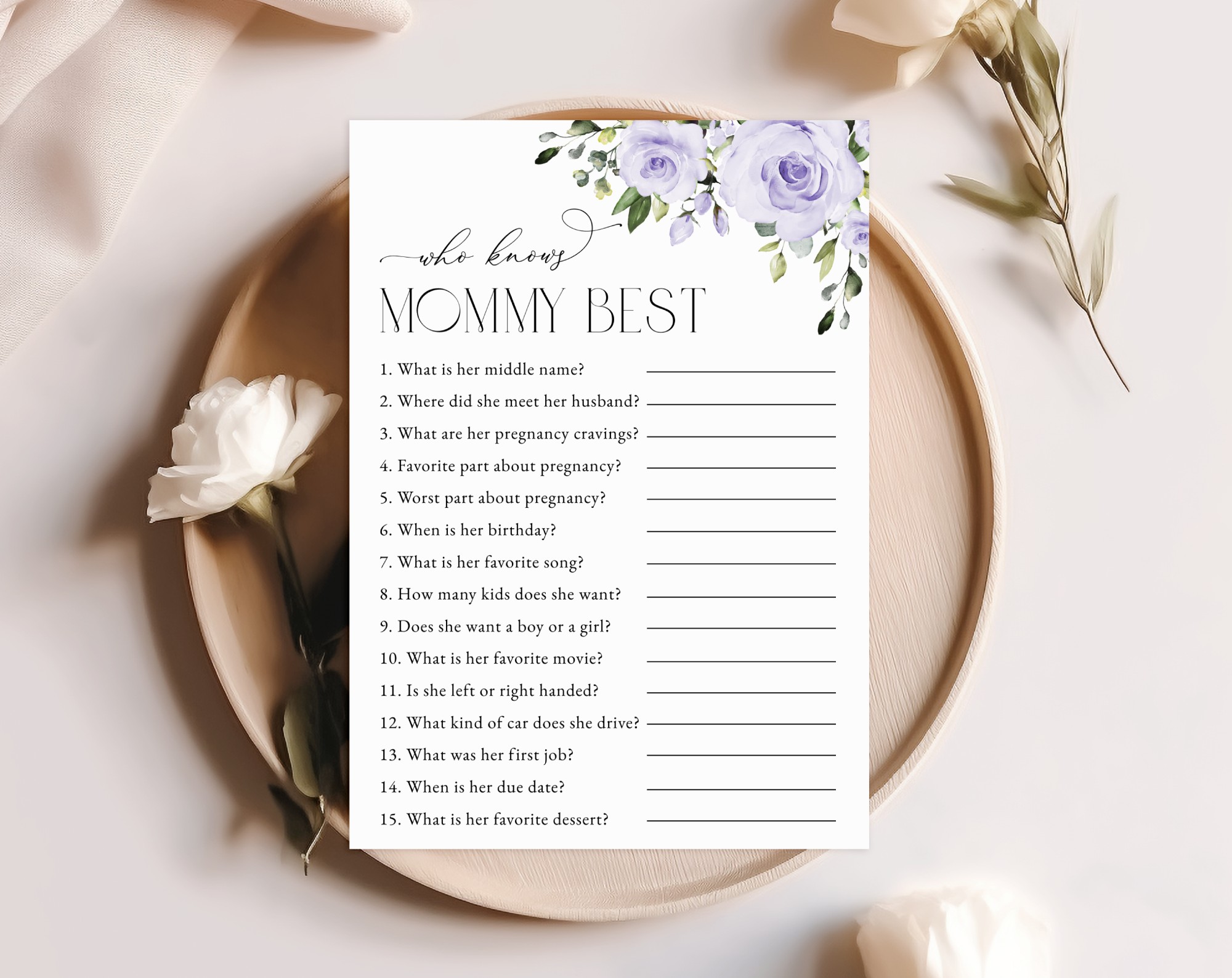 Purple Flowers Baby Shower Games, Set of 3 Games, Girl Baby Shower, Printable File, Edit Yourself, SH195 Purple Flowers Baby Shower Games, Set of 3 Games, Girl Baby Shower, Printable File, Edit Yourself, SH195