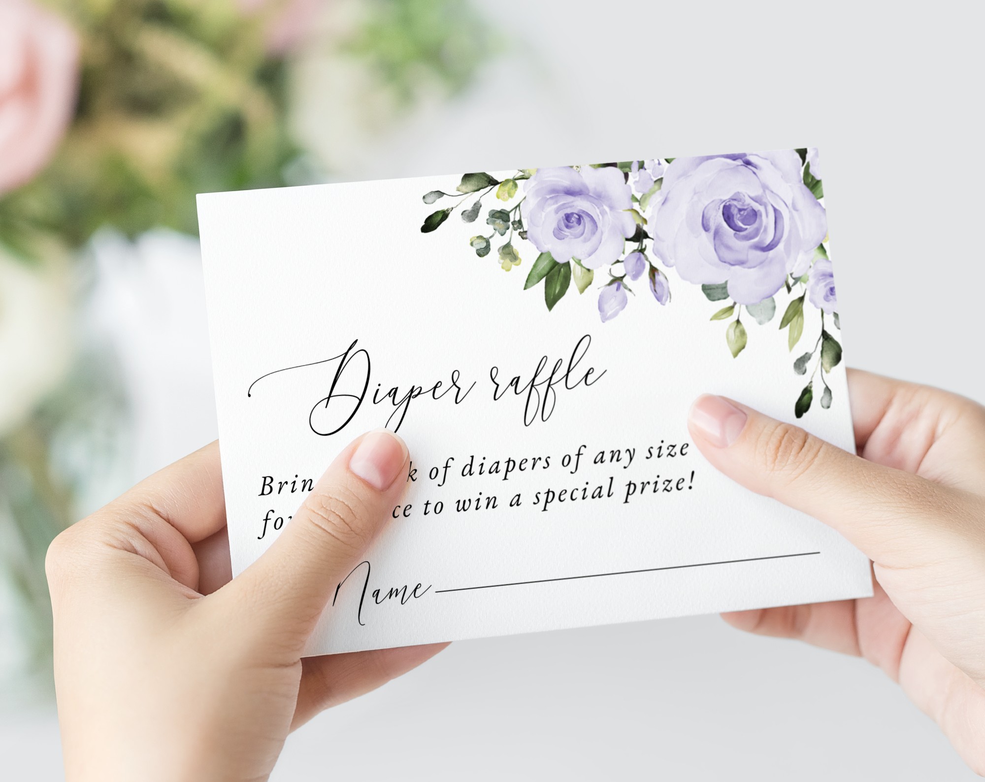Purple Flowers Baby Shower Invitation Suite, Girl Baby Shower, Printable File, Edit Yourself, SH195 Purple Flowers Baby Shower Invitation Suite, Girl Baby Shower, Printable File, Edit Yourself, SH195