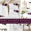 Plum Purple Flowers Baby Shower Mini Bundle, Girl Baby Shower, Printable File, Edit Yourself, SH196