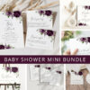 Plum Purple Flowers Baby Shower Mini Bundle, Girl Baby Shower, Printable File, Edit Yourself, SH196 Plum Purple Flowers Baby Shower Mini Bundle, Girl Baby Shower, Printable File, Edit Yourself, SH196