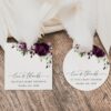 Plum Purple Flowers Favor Tags, Gift Tags, Party Tags, Girl Baby Shower, Printable File, Edit Yourself, SH196