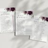 Plum Purple Flowers Baby Shower Games, Set of 3 Games, Girl Baby Shower, Printable File, Edit Yourself, SH196 Plum Purple Flowers Baby Shower Games, Set of 3 Games, Girl Baby Shower, Printable File, Edit Yourself, SH196
