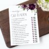 Plum Purple Flowers Baby Shower Games, Set of 3 Games, Girl Baby Shower, Printable File, Edit Yourself, SH196