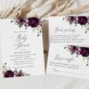 Plum Purple Flowers Baby Shower Invitation Suite, Girl Baby Shower, Printable File, Edit Yourself, SH196