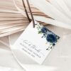 Navy Blue Flowers Favor Tags, Gift Tags, Party Tags, Boy Baby Shower, Printable File, Edit Yourself, SH197