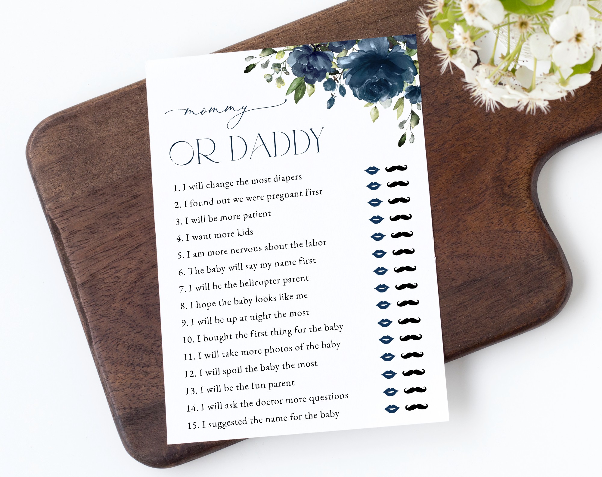 Navy Blue Flowers Baby Shower Games, Set of 3 Games, Boy Baby Shower, Printable File, Edit Yourself, SH197 Navy Blue Flowers Baby Shower Games, Set of 3 Games, Boy Baby Shower, Printable File, Edit Yourself, SH197
