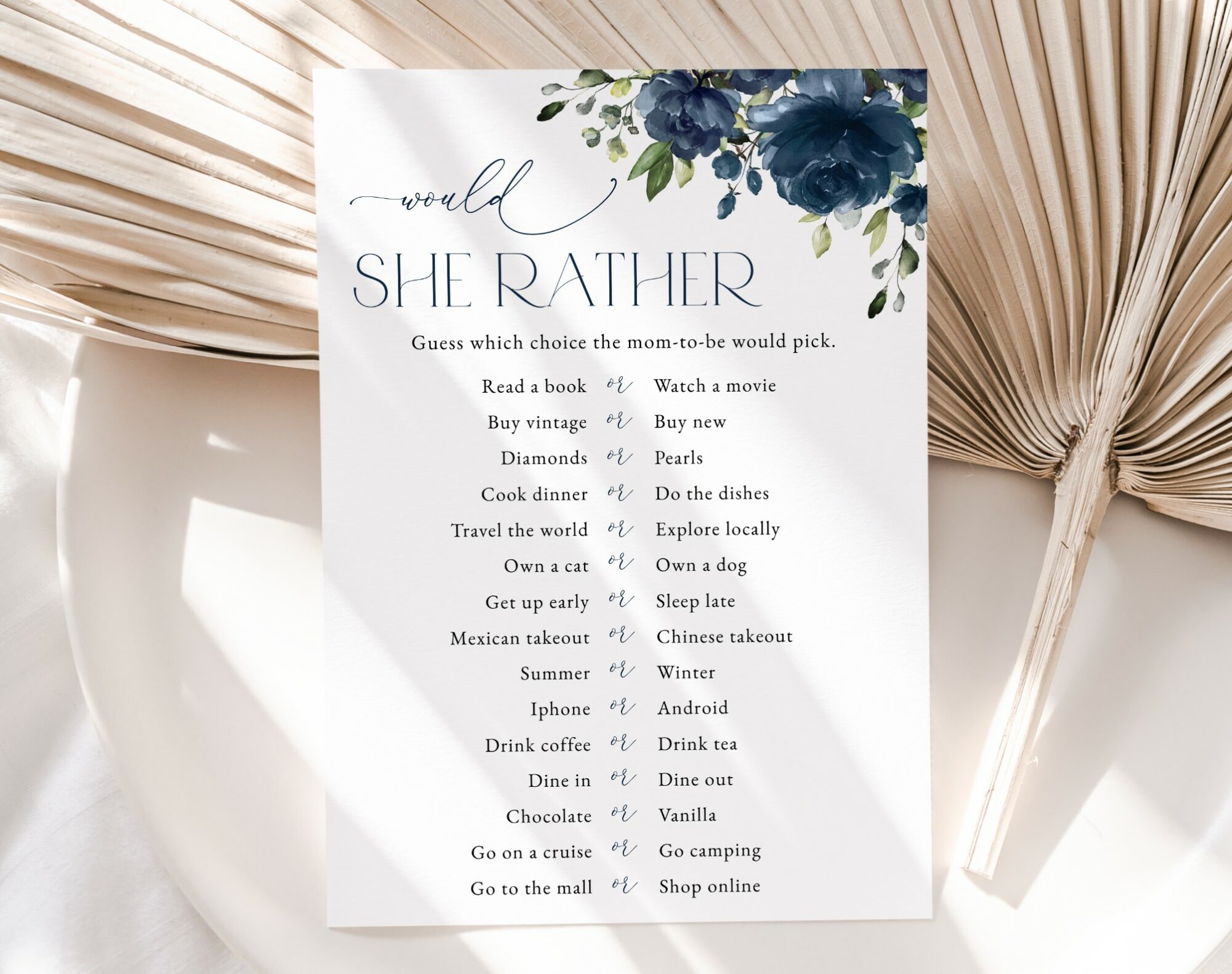 Navy Blue Flowers Baby Shower Games, Set of 3 Games, Boy Baby Shower, Printable File, Edit Yourself, SH197 Navy Blue Flowers Baby Shower Games, Set of 3 Games, Boy Baby Shower, Printable File, Edit Yourself, SH197