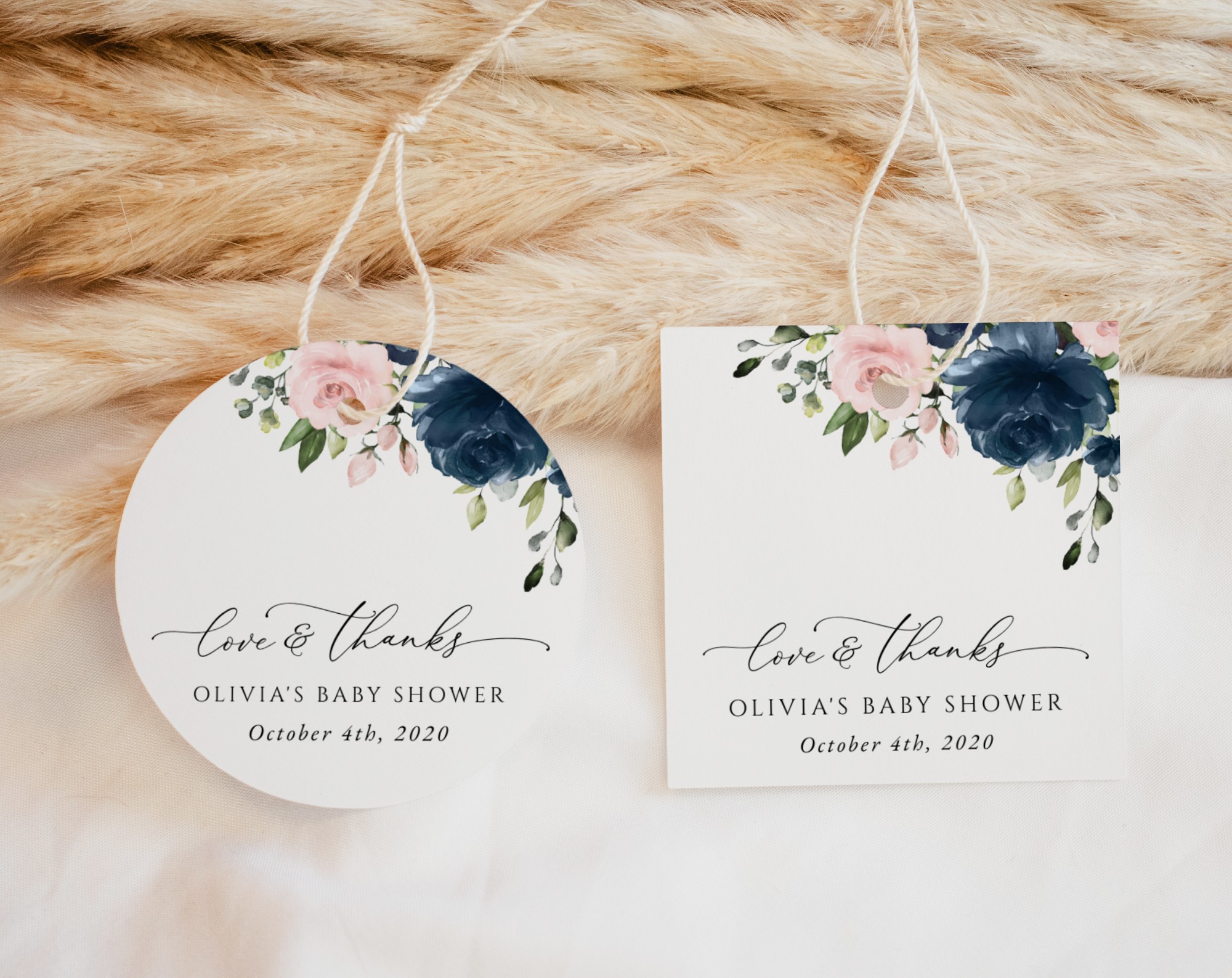 Navy and Blush Flowers Favor Tags, Gift Tags, Party Tags, Girl Baby Shower, Printable File, Edit Yourself, SH198 Navy and Blush Flowers Favor Tags, Gift Tags, Party Tags, Girl Baby Shower, Printable File, Edit Yourself, SH198