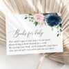 Navy and Blush Flowers Baby Shower Invitation Suite, Girl Baby Shower, Printable File, Edit Yourself, SH198