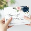 Navy and Blush Flowers Baby Shower Invitation Suite, Girl Baby Shower, Printable File, Edit Yourself, SH198