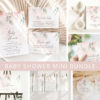 Blush Pink Flowers Baby Shower Mini Bundle, Girl Baby Shower, Printable File, Edit Yourself, SH199