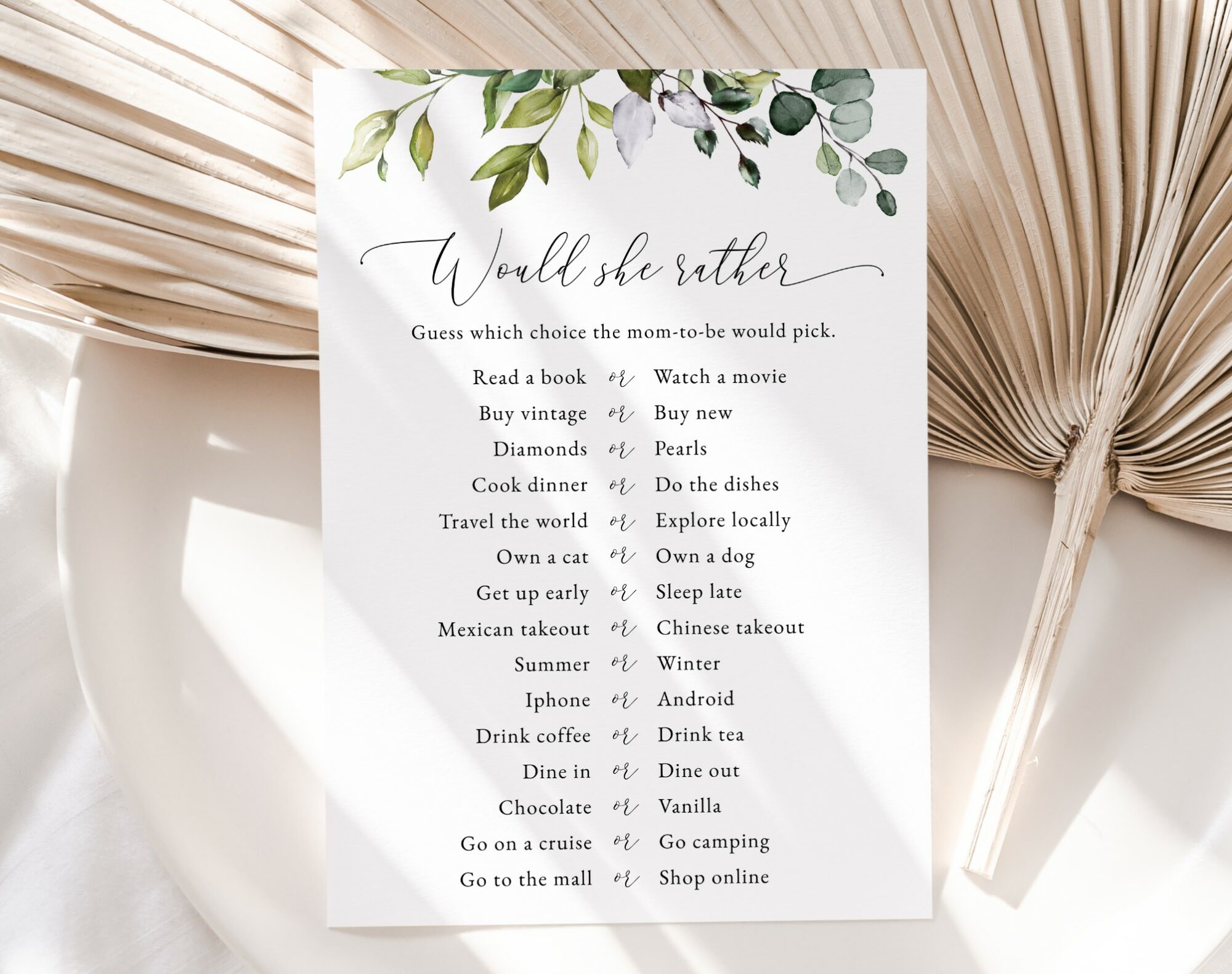 Eucalyptus Leaves Baby Shower Games, Set of 3 Games, Gender Neutral Baby Shower, Printable File, Edit Yourself, SH200 Eucalyptus Leaves Baby Shower Games, Set of 3 Games, Gender Neutral Baby Shower, Printable File, Edit Yourself, SH200