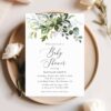 Eucalyptus Leaves Baby Shower Invitation, Gender Neutral Baby Shower, Printable File, Edit Yourself, SH200 Eucalyptus Leaves Baby Shower Invitation, Gender Neutral Baby Shower, Printable File, Edit Yourself, SH200