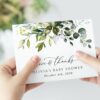 Eucalyptus Leaves Thank You Card, Gender Neutral Baby Shower, Printable File, Edit Yourself, SH200 Eucalyptus Leaves Thank You Card, Gender Neutral Baby Shower, Printable File, Edit Yourself, SH200