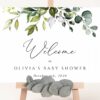 Eucalyptus Leaves Welcome Sign, Baby Shower Sign, Gender Neutral Baby Shower, Printable File, Edit Yourself, SH200 Eucalyptus Leaves Welcome Sign, Baby Shower Sign, Gender Neutral Baby Shower, Printable File, Edit Yourself, SH200