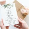 Greenery and Gold Baby Shower Invitation, Gender Neutral Baby Shower, Printable File, Edit Yourself, SH201 Greenery and Gold Baby Shower Invitation, Gender Neutral Baby Shower, Printable File, Edit Yourself, SH201