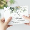 Greenery and Gold Thank You Card, Gender Neutral Baby Shower, Printable File, Edit Yourself, SH201 Greenery and Gold Thank You Card, Gender Neutral Baby Shower, Printable File, Edit Yourself, SH201