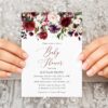 Burgundy, Purple and Blush Flowers Baby Shower Invitation, Girl Baby Shower, Printable File, Edit Yourself, SH202