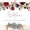 Burgundy, Purple and Blush Flowers Welcome Sign, Baby Shower Sign, Girl Baby Shower, Printable File, Edit Yourself, SH202 Burgundy, Purple and Blush Flowers Welcome Sign, Baby Shower Sign, Girl Baby Shower, Printable File, Edit Yourself, SH202