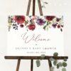 Burgundy, Purple and Blush Flowers Welcome Sign, Baby Shower Sign, Girl Baby Shower, Printable File, Edit Yourself, SH202 Burgundy, Purple and Blush Flowers Welcome Sign, Baby Shower Sign, Girl Baby Shower, Printable File, Edit Yourself, SH202