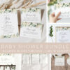 Cream White Flowers Baby Shower Mini Bundle, Girl Baby Shower, Printable File, Edit Yourself, SH203 Cream White Flowers Baby Shower Mini Bundle, Girl Baby Shower, Printable File, Edit Yourself, SH203
