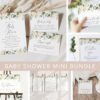 Cream White Flowers Baby Shower Mini Bundle, Girl Baby Shower, Printable File, Edit Yourself, SH203 Cream White Flowers Baby Shower Mini Bundle, Girl Baby Shower, Printable File, Edit Yourself, SH203