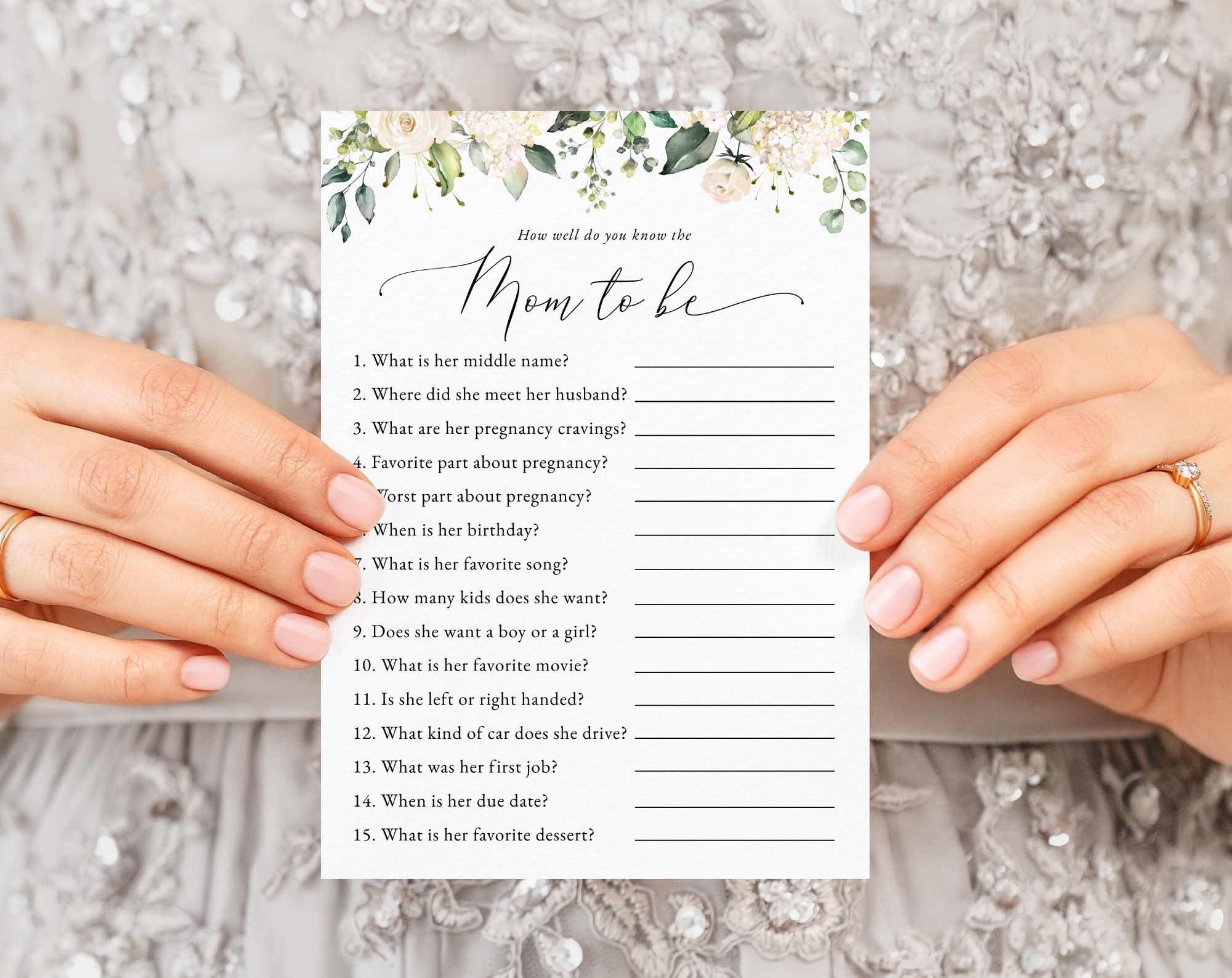 Cream White Flowers Baby Shower Games, Set of 3 Games, Girl Baby Shower, Printable File, Edit Yourself, SH203 Cream White Flowers Baby Shower Games, Set of 3 Games, Girl Baby Shower, Printable File, Edit Yourself, SH203