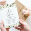 Cream White Flowers Baby Shower Invitation, Girl Baby Shower, Printable File, Edit Yourself, SH203 Cream White Flowers Baby Shower Invitation, Girl Baby Shower, Printable File, Edit Yourself, SH203