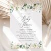 Cream White Flowers Baby Shower Invitation, Girl Baby Shower, Printable File, Edit Yourself, SH203 Cream White Flowers Baby Shower Invitation, Girl Baby Shower, Printable File, Edit Yourself, SH203