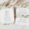 Cream White Flowers Baby Shower Invitation Suite, Girl Baby Shower, Printable File, Edit Yourself, SH203