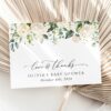 Cream White Flowers Thank You Card, Girl Baby Shower, Printable File, Edit Yourself, SH203 Cream White Flowers Thank You Card, Girl Baby Shower, Printable File, Edit Yourself, SH203