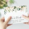 Cream White Flowers Thank You Card, Girl Baby Shower, Printable File, Edit Yourself, SH203 Cream White Flowers Thank You Card, Girl Baby Shower, Printable File, Edit Yourself, SH203