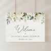 Cream White Flowers Welcome Sign, Baby Shower Sign, Girl Baby Shower, Printable File, Edit Yourself, SH203 Cream White Flowers Welcome Sign, Baby Shower Sign, Girl Baby Shower, Printable File, Edit Yourself, SH203