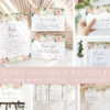 Pink, Orange and White Flowers Baby Shower Mini Bundle, Girl Baby Shower, Printable File, Edit Yourself, SH204