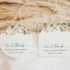 Pink, Orange and White Flowers Favor Tags, Gift Tags, Girl Baby Shower, Printable File, Edit Yourself, SH204