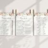 Pink, Orange and White Flowers Baby Shower Games, Set of 3 Games, Girl Baby Shower, Printable File, Edit Yourself, SH204