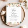 Pink, Orange and White Flowers Baby Shower Invitation, Girl Baby Shower, Printable File, Edit Yourself, SH204